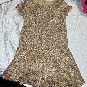 GAP KIDS gold sequined holiday/special occasion dress. Fully lined S XXL (girls)